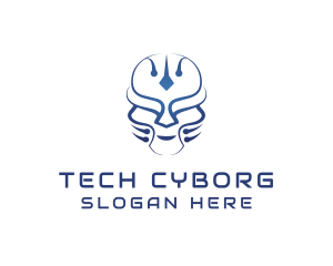 Cyborg Helmet Mask logo design