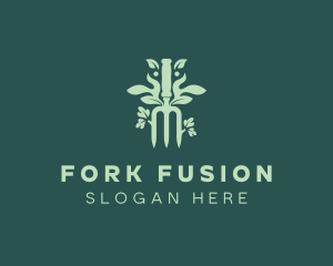 Leaf Gardening Hand Fork logo design