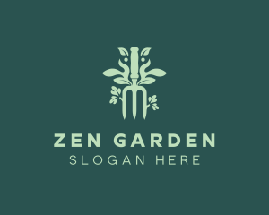 Leaf Gardening Hand Fork logo design