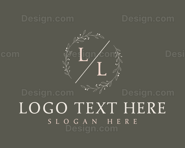 Floral Wreath Wedding Planner Logo