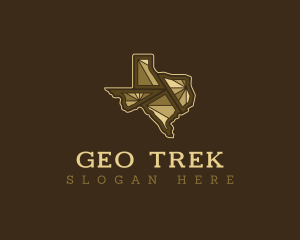 Texas Map Geography logo design