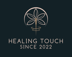 Flower Acupuncture Needle logo design