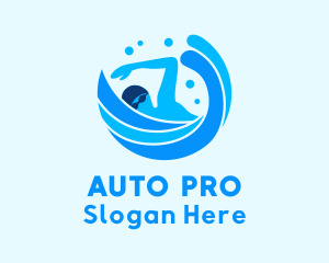 Freestyle Swimmer Swimming Logo