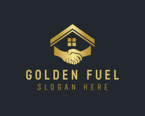 Golden House Handshake logo design