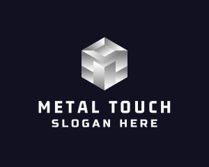 Silver Metallic Cube logo