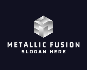 Silver Metallic Cube logo