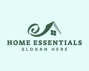 Home Roofing Ribbon logo design