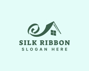 Home Roofing Ribbon logo design