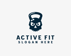 Skull Kettlebell Weights  logo design