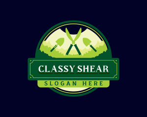 Hedge Shears Shovel logo design