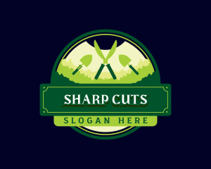 Hedge Shears Shovel logo design