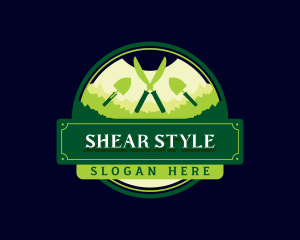 Hedge Shears Shovel logo design