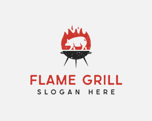 Roasted Pig Grill logo design