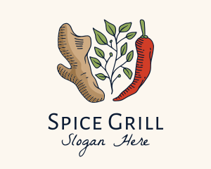 Ginger Leaf Spice logo design