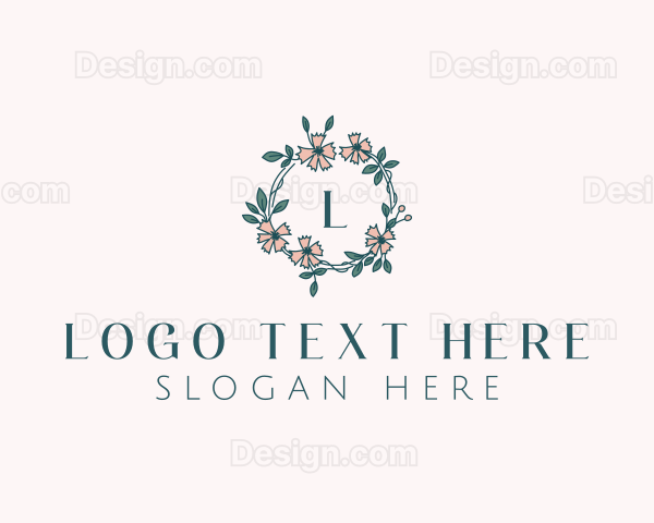 Floral Wedding Wreath Logo