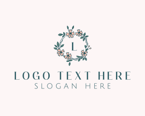 Floral Wedding Wreath logo