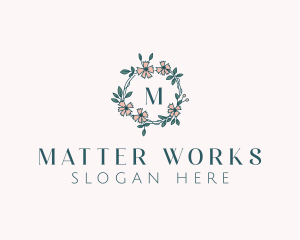 Floral Wedding Wreath Logo