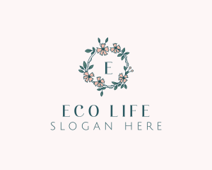 Floral Wedding Wreath logo design