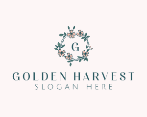 Floral Wedding Wreath logo design