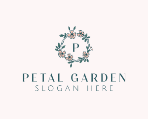 Floral Wedding Wreath logo design