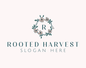 Floral Wedding Wreath logo design