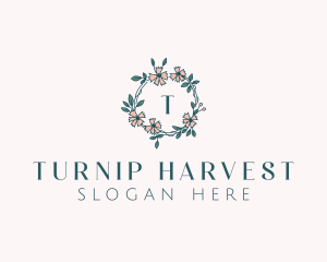 Floral Wedding Wreath logo design