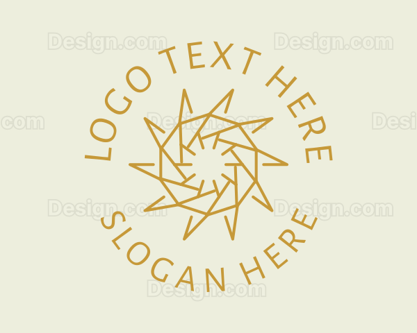 Geometric Sun Emblem Logo