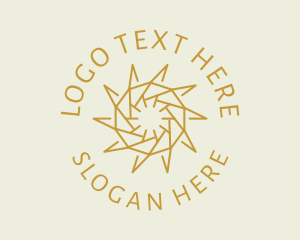 Geometric Sun Emblem logo