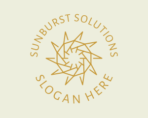 Geometric Sun Emblem logo design