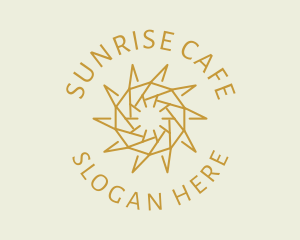 Geometric Sun Emblem logo design