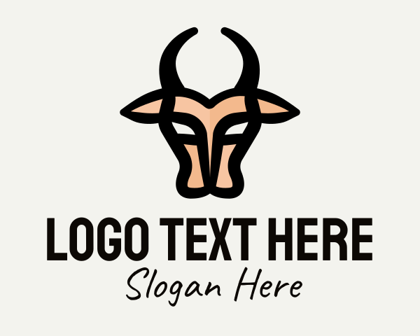 Cow Head logo example 3