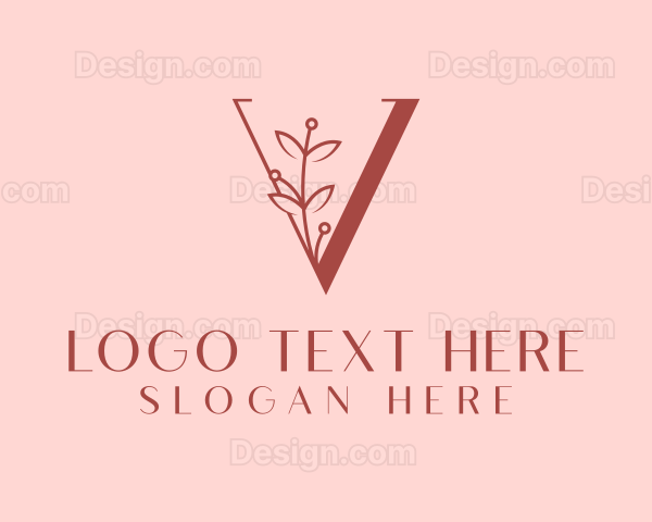 Makeup Salon Letter V Logo