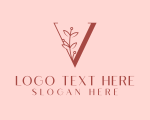 Makeup Salon Letter V logo