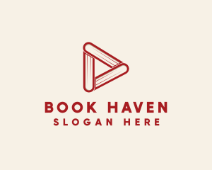 Book Play Button logo design