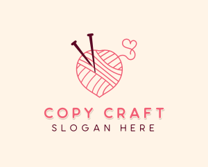 Yarn Knitting Crafts  logo design