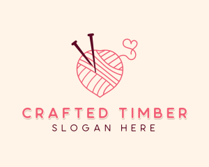 Yarn Knitting Crafts  logo design