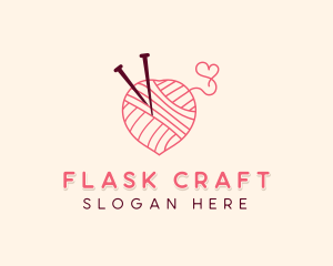 Yarn Knitting Crafts  logo design