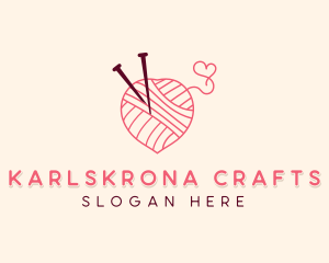 Yarn Knitting Crafts  logo design