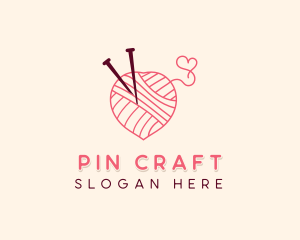 Yarn Knitting Crafts  logo design