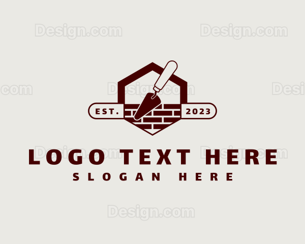 Brick Construction Trowel Logo