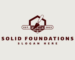 Brick Construction Trowel logo design