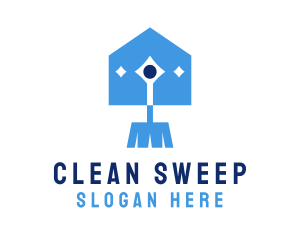 Janitor Sweeper Home Cleaning logo
