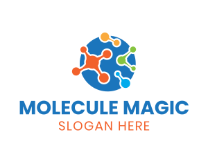 Multicolor Science Molecules  logo design