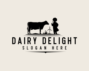 Dairy Cow Farmer logo design