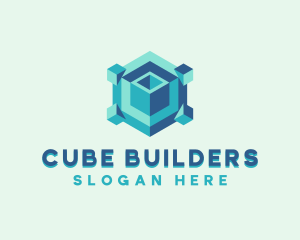 Isometric Cube Tech logo design