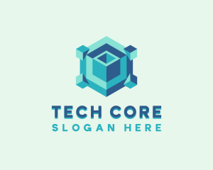 Isometric Cube Tech logo design