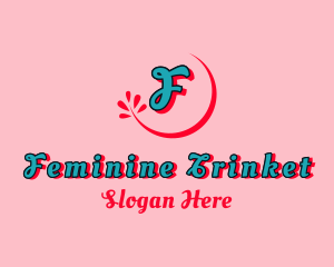 Feminine Stylish Cursive Leaf logo design