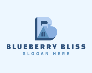 Blue Housing Letter B logo design