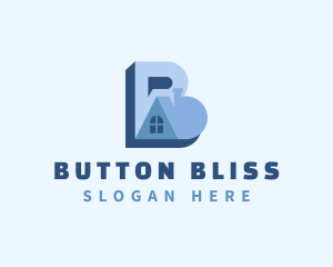 Blue Housing Letter B logo design