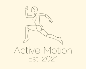 Human Runner Monoline logo design